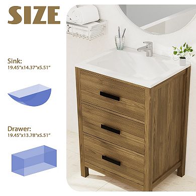 24-inch Home Bathroom Vanity Cabinet Functional Design