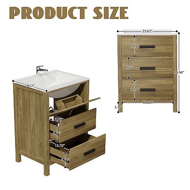 24-inch Home Bathroom Vanity Cabinet Functional Design
