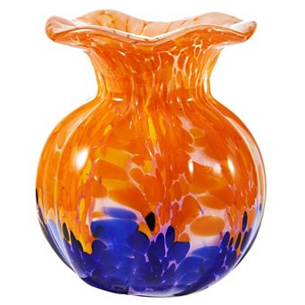 Luxury Lane Hand Blown Small Confetti Art Glass Bubble Bud Flower Vase