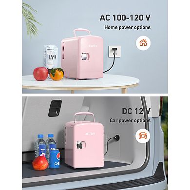 AstroAI Mini Fridge, 4 Liter/6 Can AC/DC Portable Thermoelectric Cooler Refrigerators