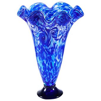 Luxury Lane Hand Blown Confetti Art Glass Flower Vase