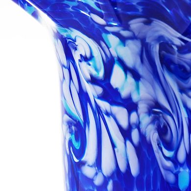Luxury Lane Hand Blown Confetti Art Glass Flower Vase