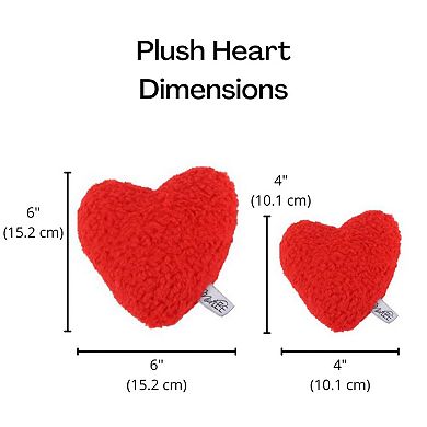 Midlee Plush Red Heart Valentine's Day Dog Toy
