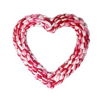 Midlee Valentine's Heart Rope Dog Toy (6" x 6")- Cotton Chew Gift