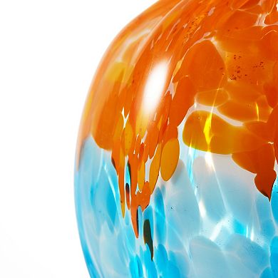 Luxury Lane Hand Blown Small Confetti Art Glass Bubble Bud Flower Vase