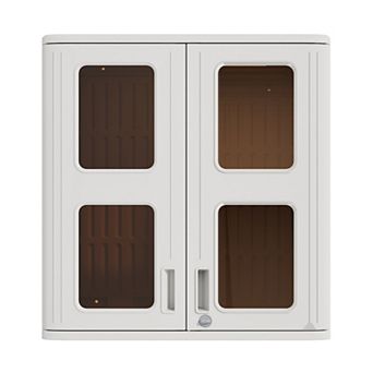 Resin Wall Cabinet, Outdoor Storage Cabinet with Doors,Lockable Cabinet for Garage, Kitchen