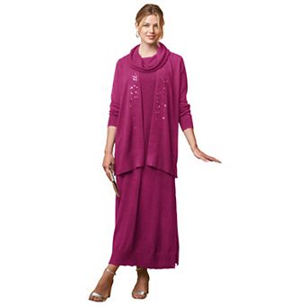 Jessica London Women's Plus Size 2 pc Sweater Dress