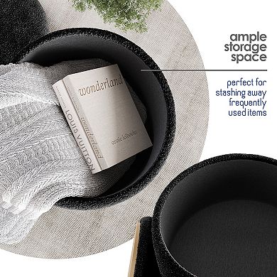 StorageBud Round Ottoman with Storage