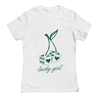Junior's Grayson Threads The Label Lucky Girl Dice St. Patrick's Day Graphic Tee