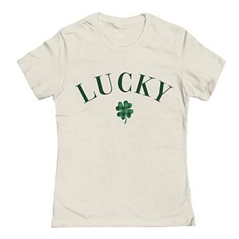 Junior's Grayson Threads The Label Lucky Plaid St. Patrick's Day Graphic Tee