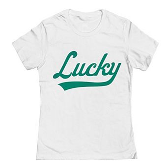 Junior's Grayson Threads The Label Lucky Script St. Patrick's Day Graphic Tee