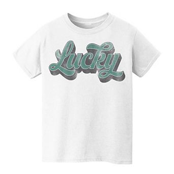 Kids 8-20 Grayson Threads Kids the Label Lucky Script 3D St. Patrick's Day Graphic Tee