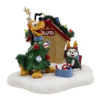 Disney's Pluto & Figaro LED Christmas Village Accessory Table Decor by St. Nicholas Square®