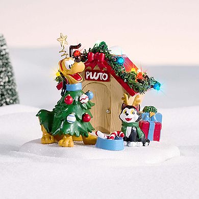Disney's Pluto & Figaro LED Christmas Village Accessory Table Decor by St. Nicholas Square®
