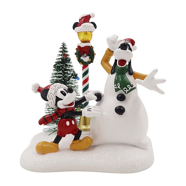Disney's Mickey Mouse & Goofy LED Snowman Village Accessory Table