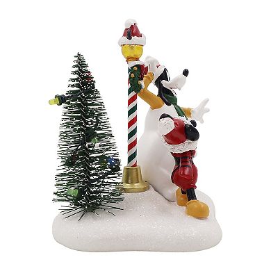 Disney's Mickey Mouse & Goofy LED Snowman Village Accessory Table Decor by St. Nicholas Square®