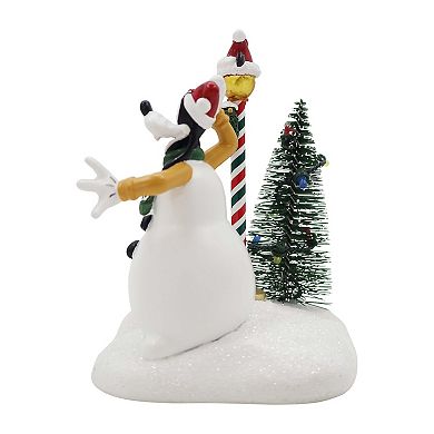 Disney's Mickey Mouse & Goofy LED Snowman Village Accessory Table Decor by St. Nicholas Square®