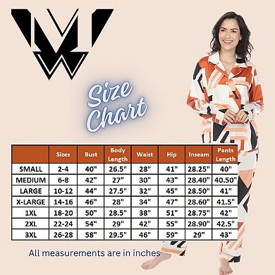 Women's Printed Satin Pajama Set