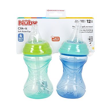 Nuby 2-pk. Clik-it Flex-Straw Gripper Cup Set