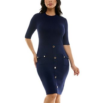 Women's Nina Leonard Crewneck Sweater Dress