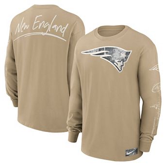 Men's Nike Tan New England Patriots Essential Statement Max90 Long Sleeve T-Shirt