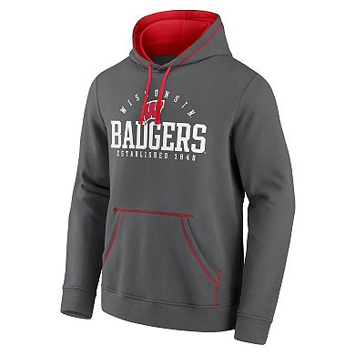 Men's Fanatics Gray Wisconsin Badgers Toppler Fleece Pullover Hoodie