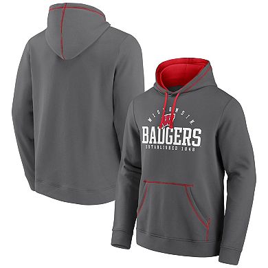 Men's Fanatics Gray Wisconsin Badgers Toppler Fleece Pullover Hoodie