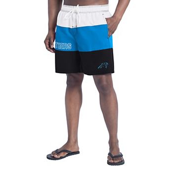 Men's G-III Sports by Carl Banks Black/Blue Carolina Panthers Sunrise Volley Swim Shorts