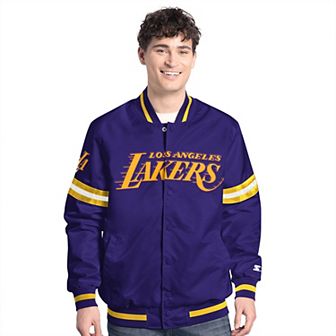 Men's Starter Purple/Gold Los Angeles Lakers Scout Full Snap Varsity Jacket