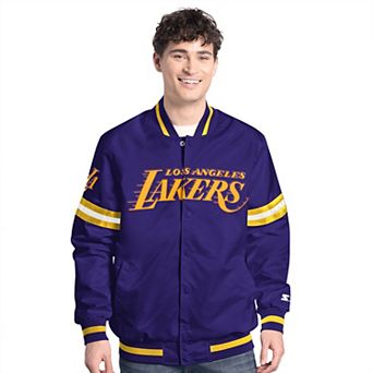Men's Starter Purple/Gold Los Angeles Lakers Scout Full Snap Varsity Jacket
