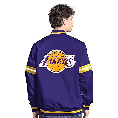 Men's Starter Purple/Gold Los Angeles Lakers Scout Full Snap Varsity Jacket