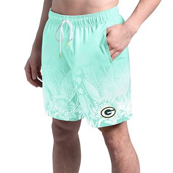 Men's Margaritaville Teal Green Bay Packers Lagoon Fiesta Swim Shorts