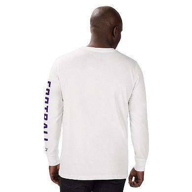 Men's Starter White Minnesota Vikings Half Time Long Sleeve T-Shirt