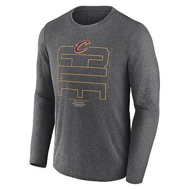 Men's�Fanatics Heather Charcoal Cleveland Cavaliers Game Point Long Sleeve T-Shirt