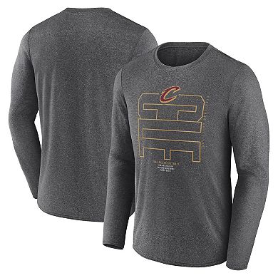 Men's�Fanatics Heather Charcoal Cleveland Cavaliers Game Point Long Sleeve T-Shirt