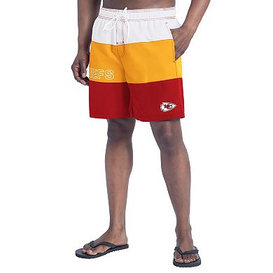 Men's G-III Sports by Carl Banks Red/Gold Kansas City Chiefs Sunrise Volley Swim Shorts