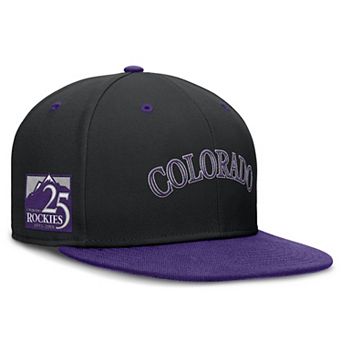 Men's Nike Black/Purple Colorado Rockies 25th Anniversary True Primetime Two-Tone Performance Fitted Hat