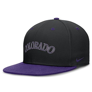 Men's Nike Black/Purple Colorado Rockies 25th Anniversary True Primetime Two-Tone Performance Fitted Hat