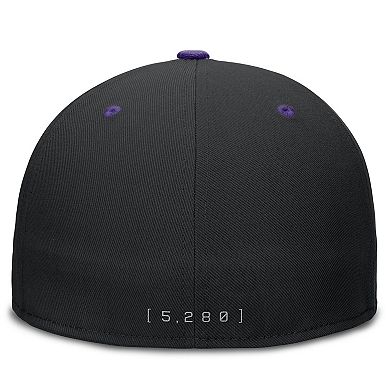 Men's Nike Black/Purple Colorado Rockies 25th Anniversary True Primetime Two-Tone Performance Fitted Hat