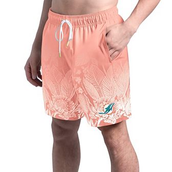 Men's Margaritaville Coral Miami Dolphins Lagoon Fiesta Swim Shorts