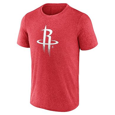 Men's Fanatics Heather Red Houston Rockets Iconic Overtime T-Shirt