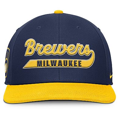 Men's Nike Navy/Gold Milwaukee Brewers Pro Performance Snapback Hat