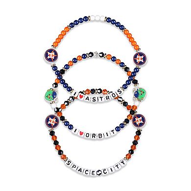 FOCO Houston Astros 3-Pack Friendship Bracelet Set