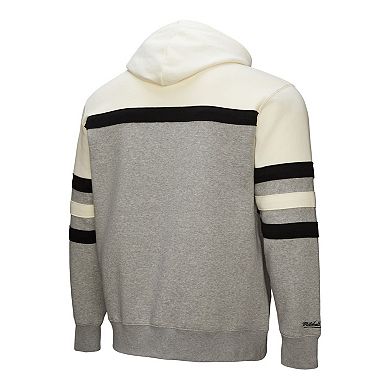 Men's Mitchell & Ness Heather Gray Green Bay Packers Head Coach Vintage Logo Pullover Hoodie