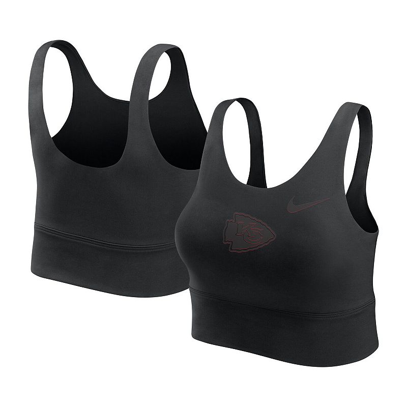 Women'sNike Black Kansas City Chiefs Performance Longline Sports Bra, Size: Medium