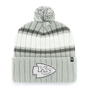 Men's '47 Gray Kansas City Chiefs Domestic Plateau Cuffed Knit Hat with Pom