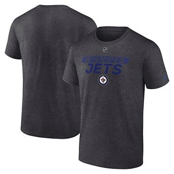 Men's Fanatics Heather Charcoal Winnipeg Jets Authentic Pro Core Primary T-Shirt
