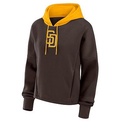 Women's Fanatics Brown San Diego Padres Oversized Legacy Favorite Spectator Pullover Hoodie
