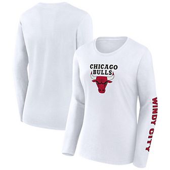 Women's Fanatics White Chicago Bulls Long Sleeve T-Shirt