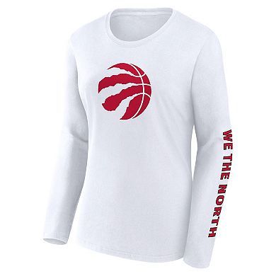 Women's Fanatics White Toronto Raptors Long Sleeve T-Shirt
